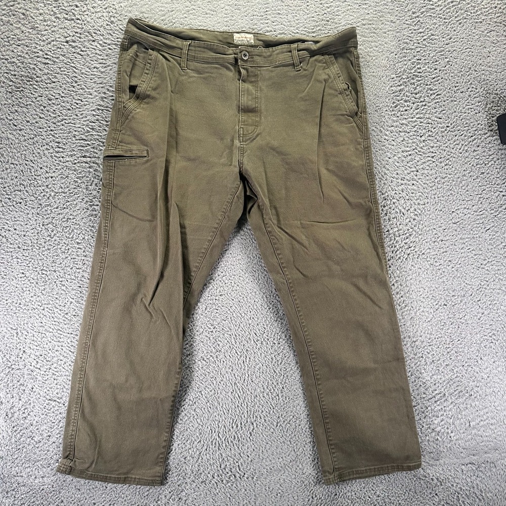 Weatherproof Vintage Pant Mens 40x30 Green Cotton Khakis Straight Relaxed Fit